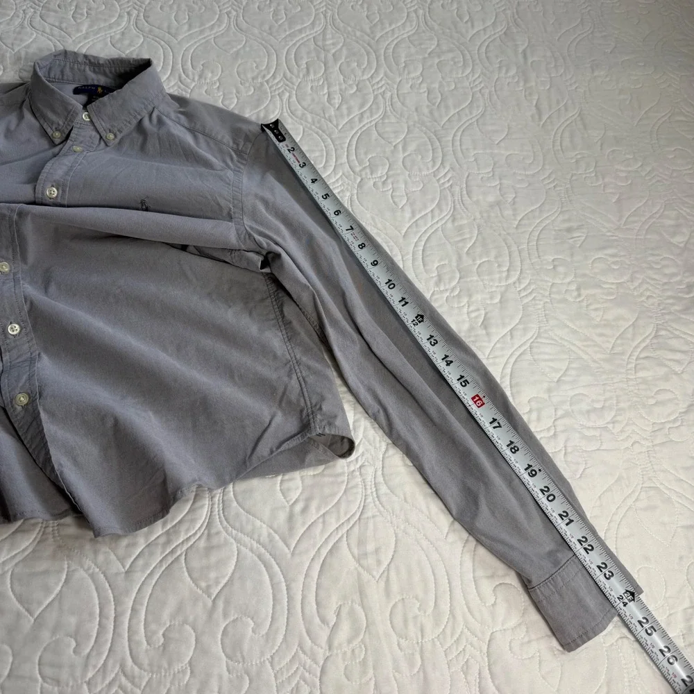 Ralph Lauren Boys XL 18-20 Button Down Shirt Bundle Gingham Grey 3 Pack EUC